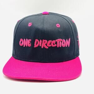 One Direction Snapback Baseball Cap Adjustable Black Pink Diamond